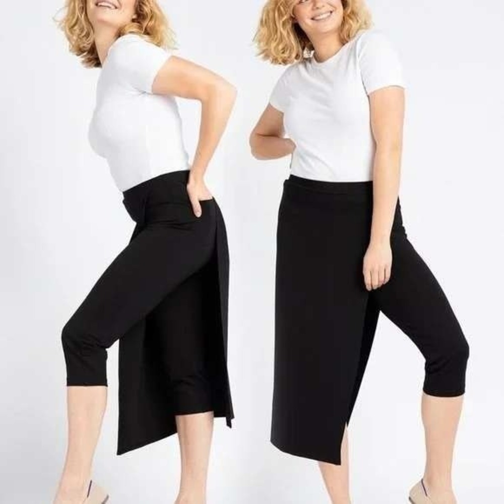 BETABRAND The Sassiest Pants Black Medium‎ Petite Stretch Comfy Travel NWT